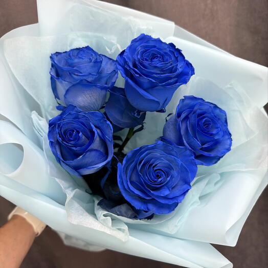 Букет из синих роз 5 шт💙😍
