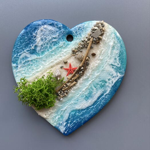 Магнит-моссариум / подвеска. Сердце-14. Ручная работа