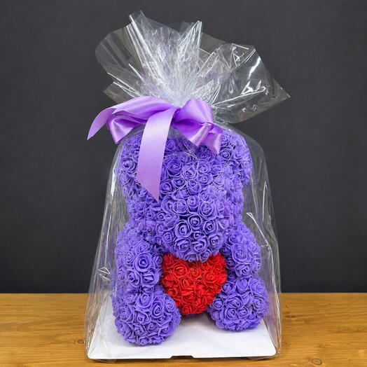 Сиреневый мишка из фоамирана