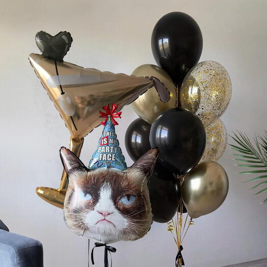 Шары для девушки «Party Mood: Кот   Мартини»