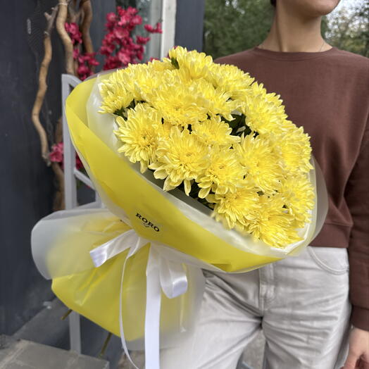 Букет из желтых хризантем 💐💛