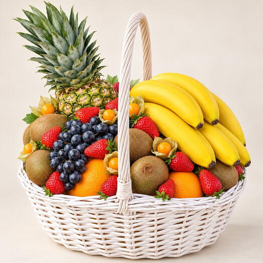 Fruit basket "Delicious edge" / weight: 7.5 kg / size: 40*33*66 / fresh fruit / gift set / gift basket