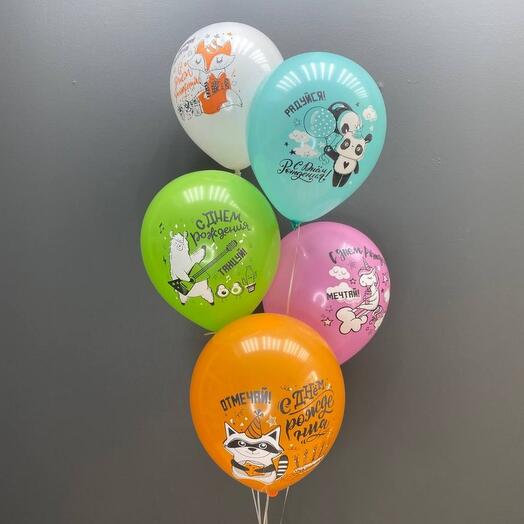 5 globos de helio