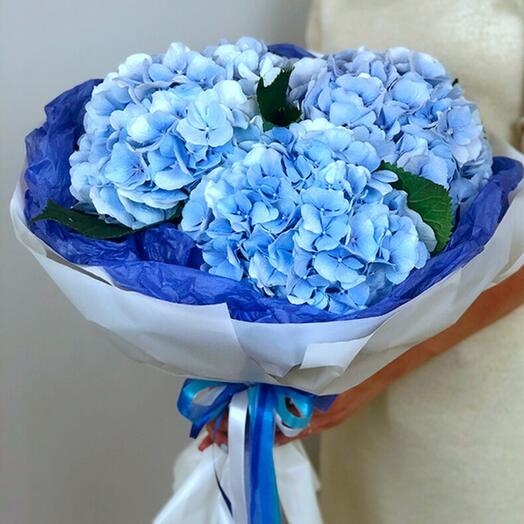 Ramo de 3 hortensias azules