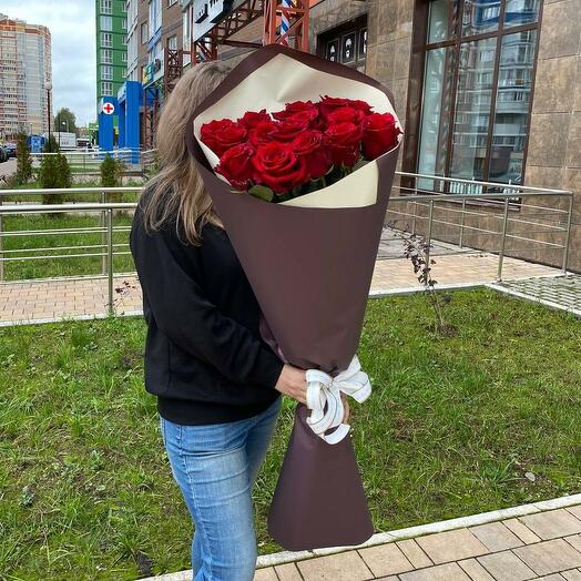 Букет из 15 роз Эквадор 100-120см