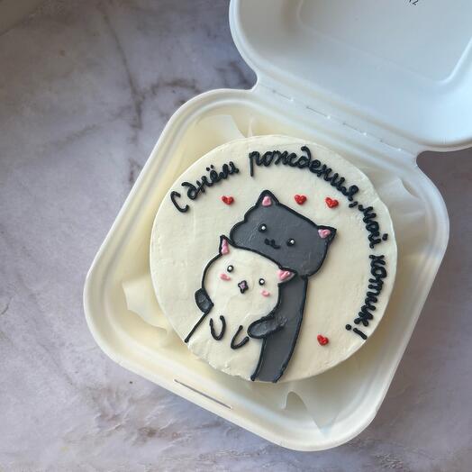 Бенто-торт с котиками