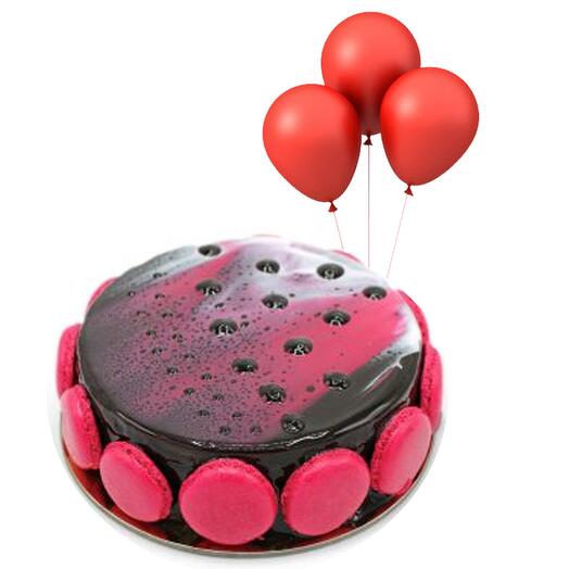 Rose In May Cake With Red Balloons