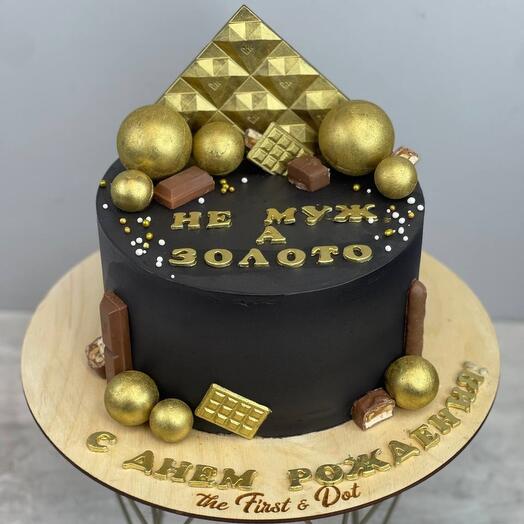 Cake for her husband's birthday "Not a husband, but gold"