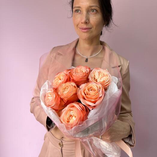 A bouquet of incredible peony-shaped roses of the Kahala variety