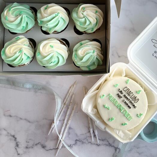 Бенто с капкейками 6шт