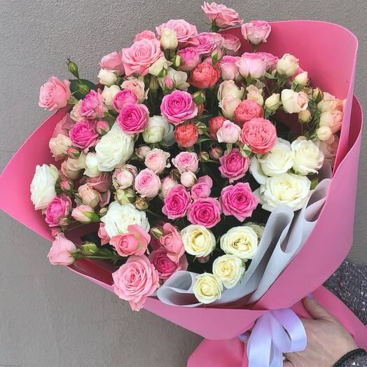 Букет «Восторг» Кустовые розы большой