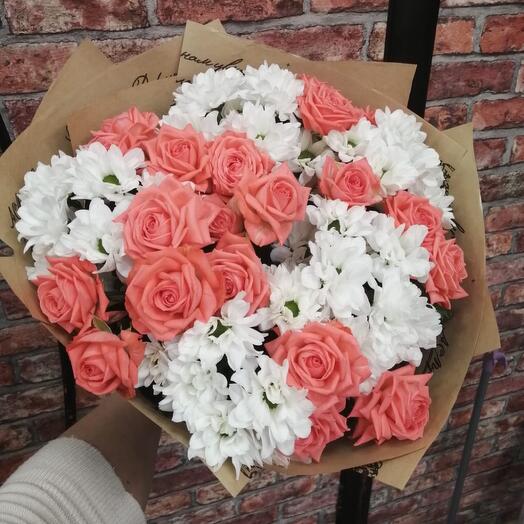 Ramo con rosa arbustiva Barbados"Compartir"