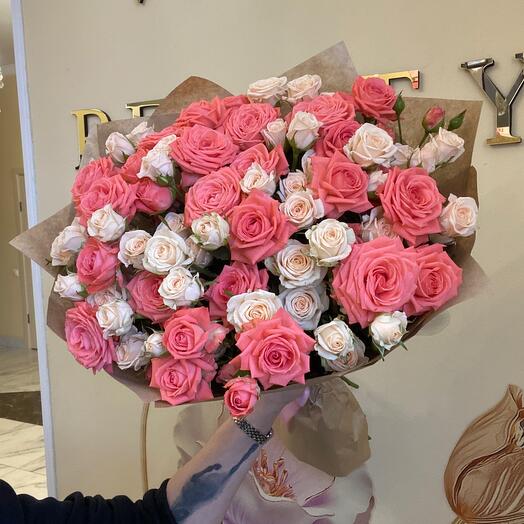 Букет из кустовых роз 🧡