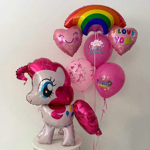 Пони с радугой шарики на День рождения 💖