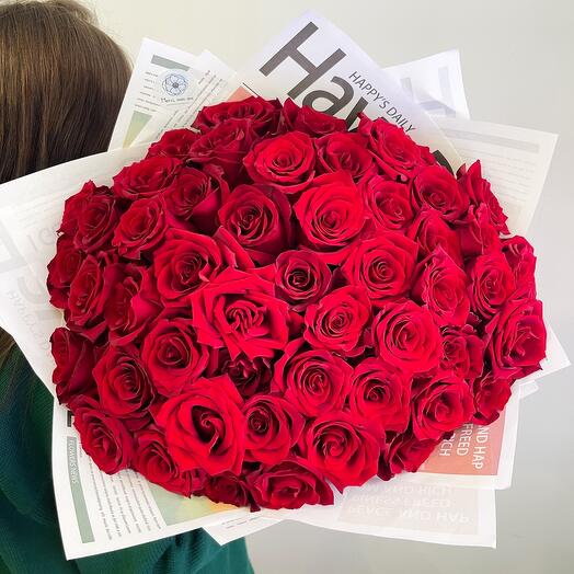Монобукет з 51 троянди