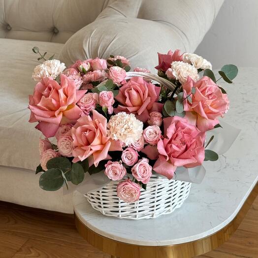 Composición "paraíso Rosa" con rosas francesas 💓
