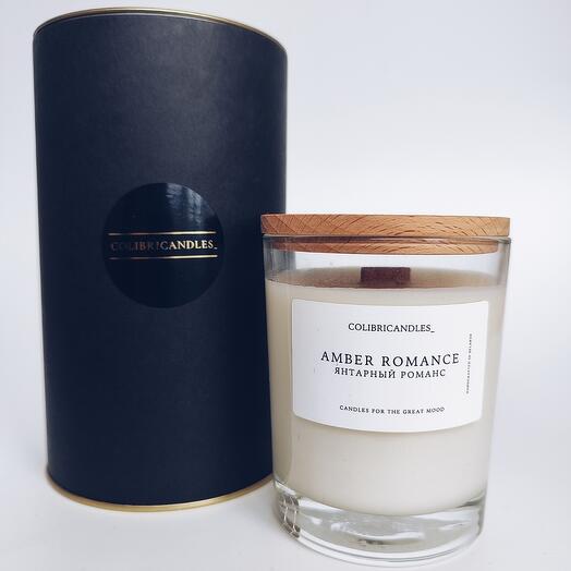 Ароматическая свеча Lux 250 ml в тубусе с ароматом Янтарный романс