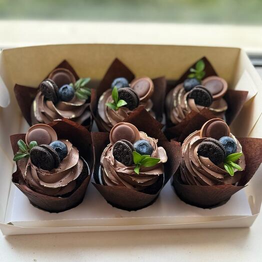 Cupcakes de chocolate 6 piezas