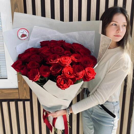 Букет 35 красных роз 70 см 🤗