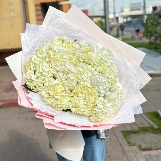 Букет из 15 белых гортензий