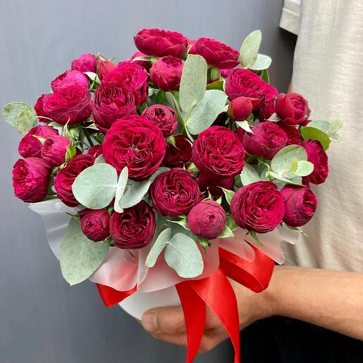 Peony roses in a box