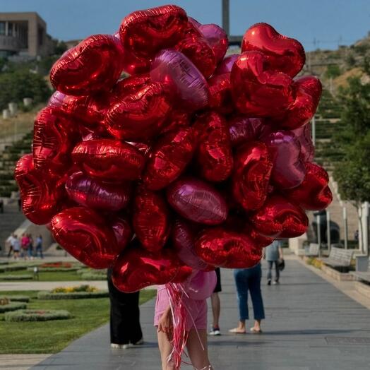 Шары  сердце 50шт