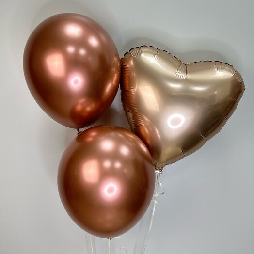 Фонтан из шаров «Розовое золото» мини