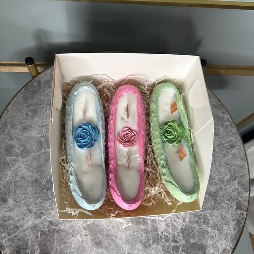 Набор аромасвечей «Happy 3 cucumbers» с ароматом «Огурец и Роза»