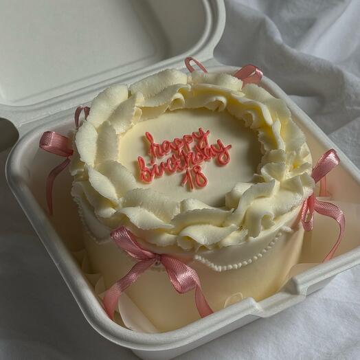 Бенто-торт ламбет с бантиками «happy birthday»