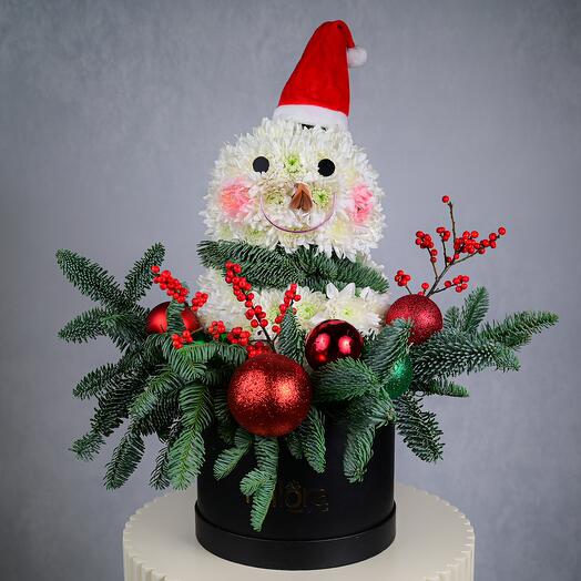 Christmas Snow Man Flower box