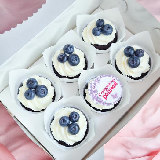 Капкейки С праздником 6 шт