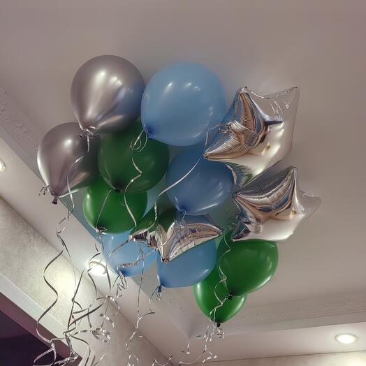 Гелиевые шары под потолок 13 шт