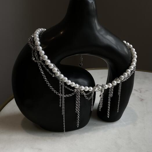 CHOKER «NIGHT PEARL» / Чокер с цепями
