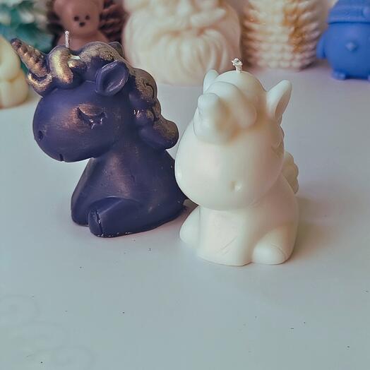 Набор свечей сказочные единороги, 2 штуки