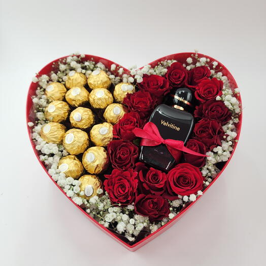 Velvitine flower box with chocolates