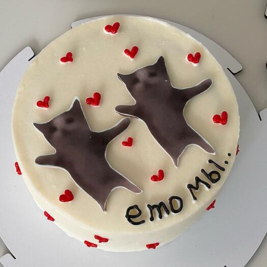 Бенто торт «Котики» на 14 февраля