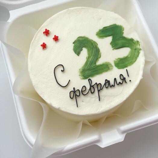 Бенто торт "С 23 февраля" мужчине, день защитника отечества, 23 февраля, торт парню, папе, дедушке