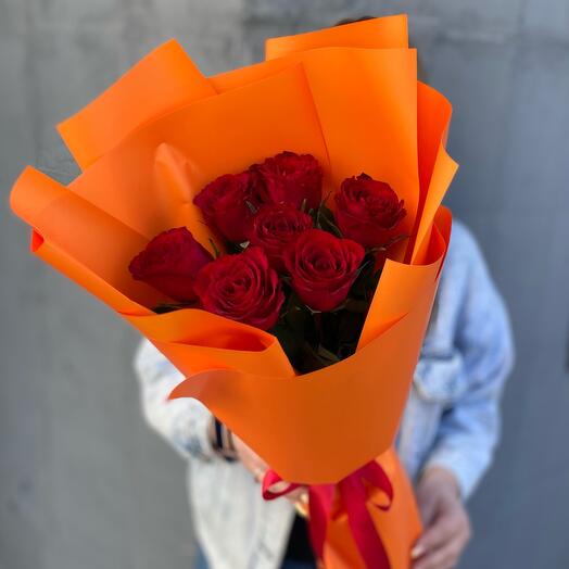 Bouquet of 7 red roses