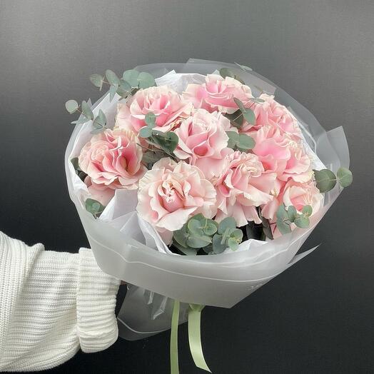 Bouquet of French Pink Mondial roses