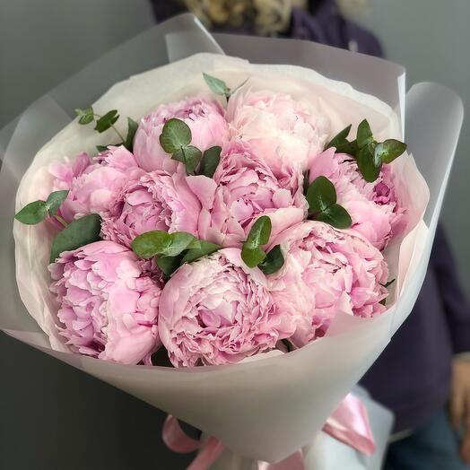 Рафаэлло в подарок 🎁.9 королевских пионов с эвкалиптом ♥️ стойкий сорт