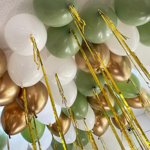 Marble Ceiling Balloons with helium and 30pcs processing