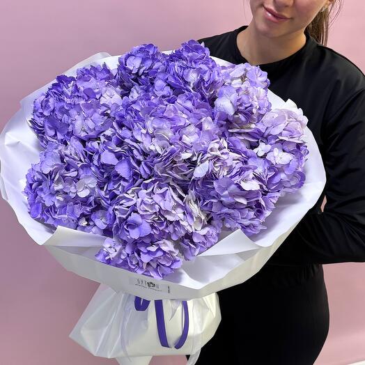 Нежный букет из сиреневых гортензий 💜