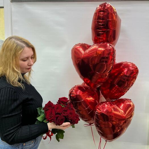 Комбо набор (цветы и шары) 11 - Любимой девушке