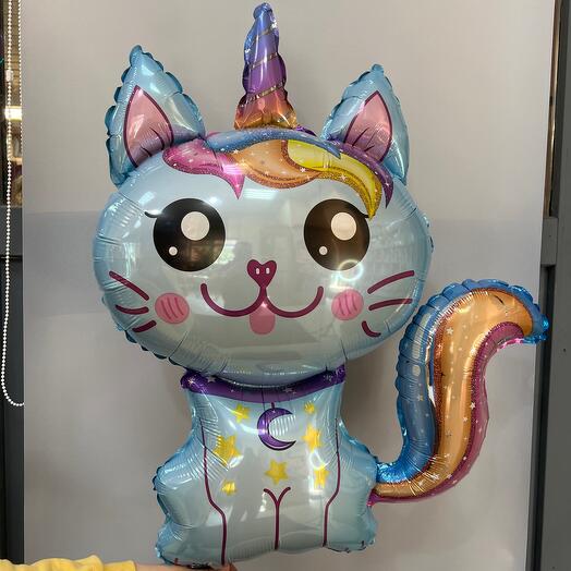Воздушный шар кот единорог