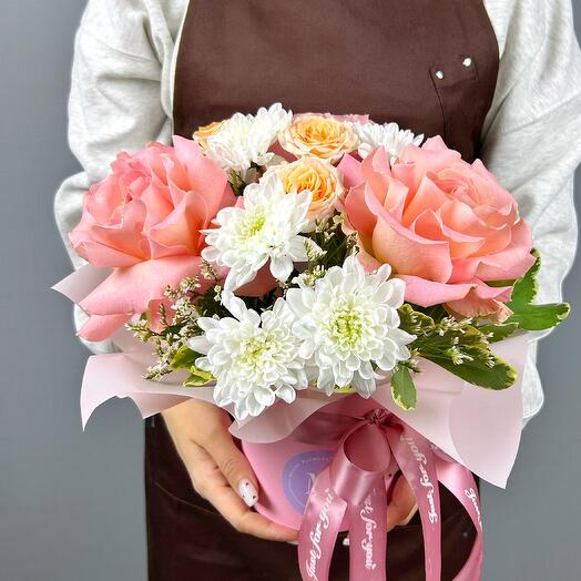 Французские розы в сборной коробке