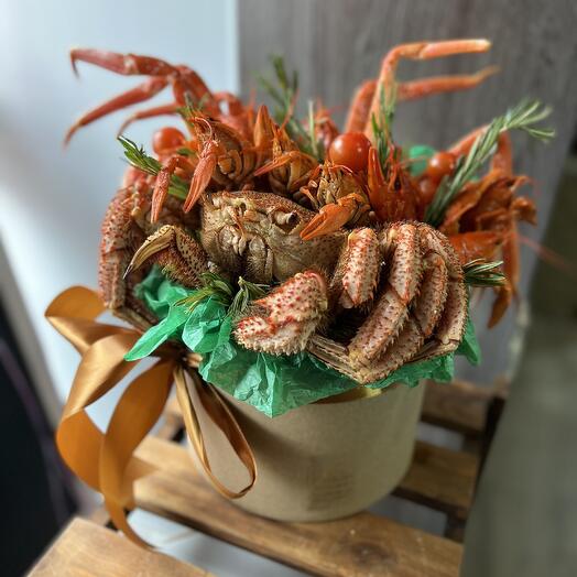 Морской микс в шляпной коробке 🤤