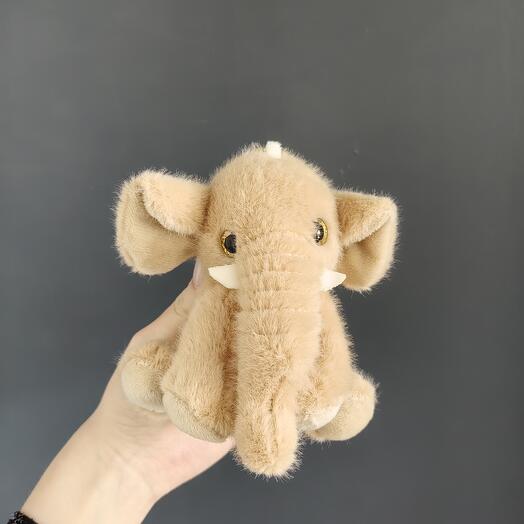 Игрушка-брелок "слоник" бежевый