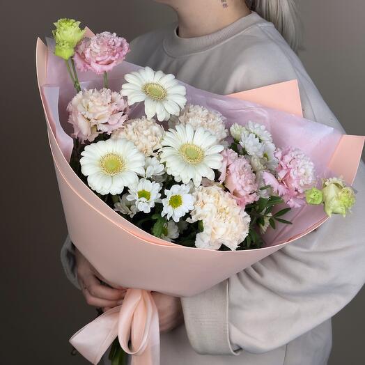 🌸Букет с гермини, диантусами, эустомой, сантини