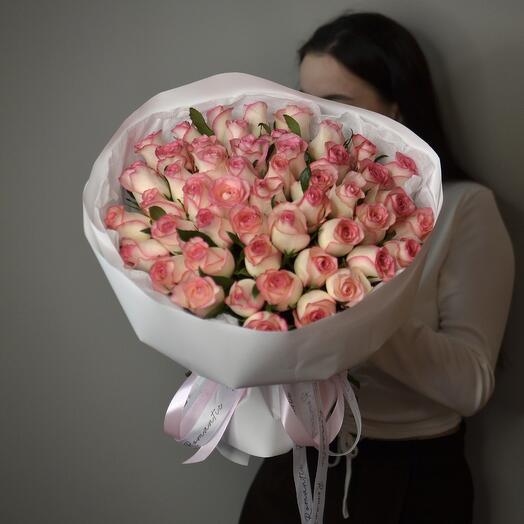 Букет из 51 розовой розы ( Кения )