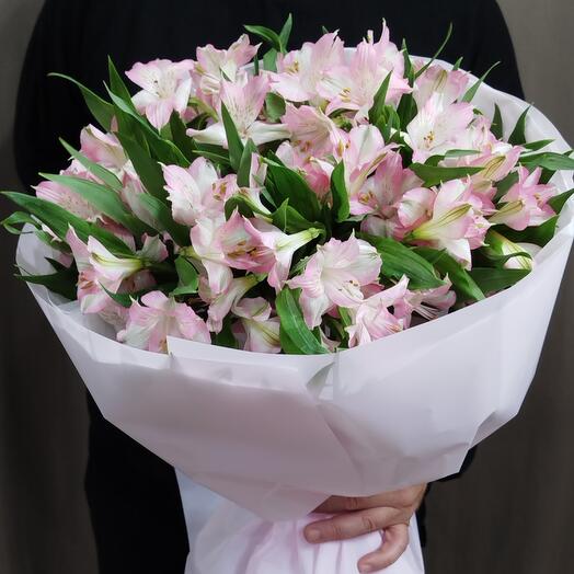 Букет из розовой альстромерия 9 шт